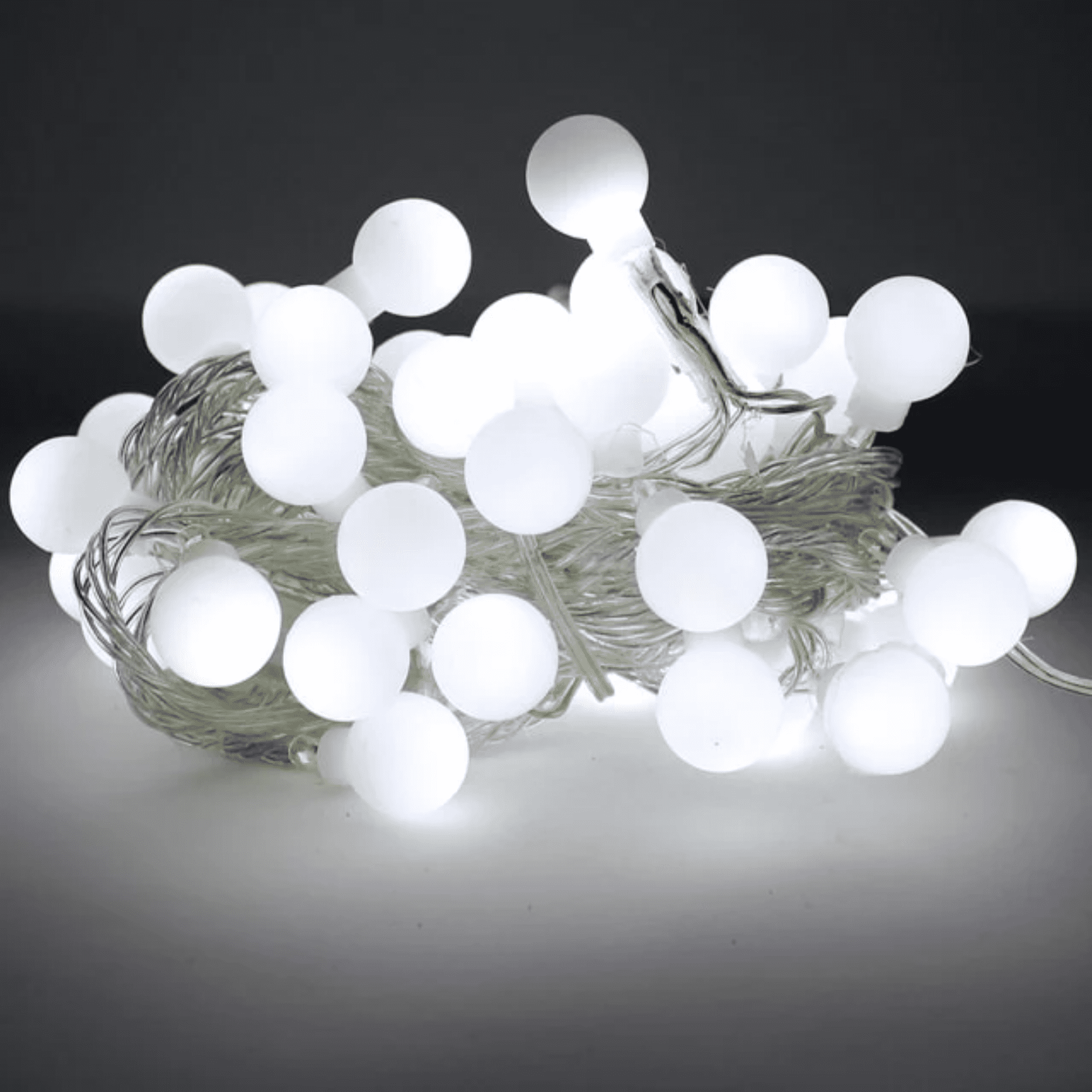 Elegani 100 LED White String Light Bulbs with Connector – 32ft Plug-In, 8 Lighting Modes