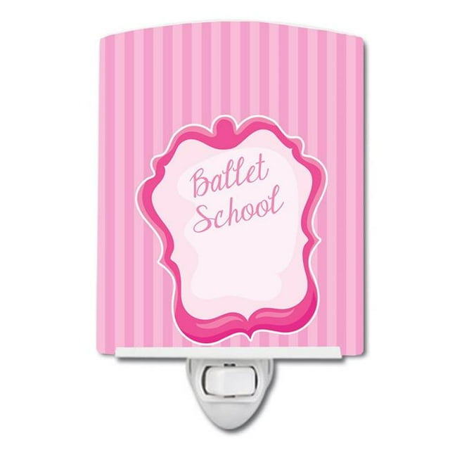 Carolines Treasures BB8625CNL Ballet School on Stripes Ceramic Night Light