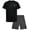 Black/Castlerock, variant on Boys Athletic Shorts Set - 2 Piece Short Sleeve T-Shirt and Quick Dry Gym Shorts Set (8-12)