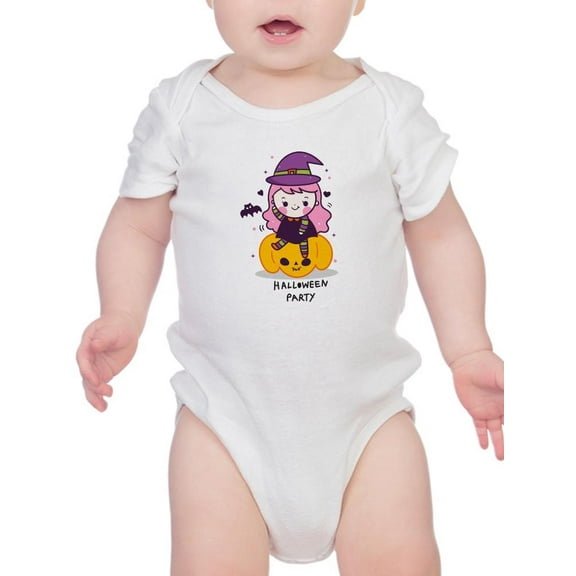 Cute Halloween Girl W Pumpkin. Bodysuit Infant -Image by Shutterstock,  24 Months