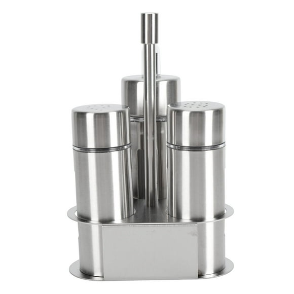 Juego De Salero Y Pimentero, Botellas De Condimento De Especias De Acero Inoxidable 304 Con Ventana De Visualización, Base, Juego De Salero Y Pimentero Para Cocina, Restaurante,