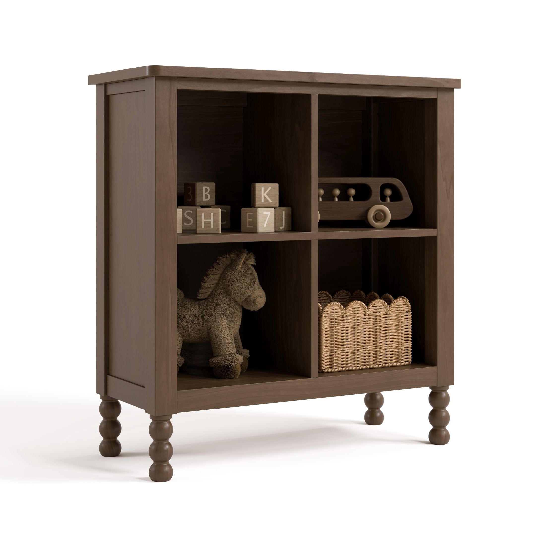Art of Nursery by Storkcraft Rio 4 Cube Storage Organizer Kids Bookcase - Hazelnut