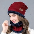 thumbnail image 3 of GRNSHTS Warm Winter Beanie Hat & Scarf Set Stylish Knit Skull Cap for Men Women (Red), 3 of 6