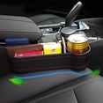thumbnail image 2 of WHAMVOX Organizador De Asiento Para Auto En Negro Con Porta Vasos Y Espacio Para Teléfono Y Llaves, 2 of 8