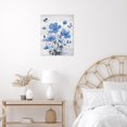 thumbnail image 4 of Blue Floral Wall Art Country Flower and Butterfly on Rustic Wooden Boards Canvas Wall Art Nature Plant Framed Wall Art for Bedroom Bathroom Home Wall Decor,16L X 12W inches, 4 of 5