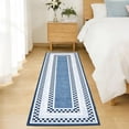 thumbnail image 3 of Checkered Area Rug 2x6, No Slip Washable Rug, Modern Bedroom Rug Under Bed Ultra Carpet, Low-Pile Rugs for Living Room Bedroom Dining Room, Blue, 3 of 7