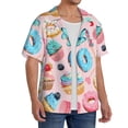 thumbnail image 2 of Fuzoiu Cupcakes and Donuts Print Men's Casual Short,Men's Short Sleeve Shirt,Mens Casual Button Down Shirts,Cuban Collar Summer Shirt for Beach, Vacation, and Outdoor Activities-XX-Large, 2 of 5