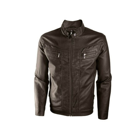 Alta Men's Motorcycle Faux Leather Jacket Quilted Lining Zip Up (Best Cheap Motorcycle Jacket)