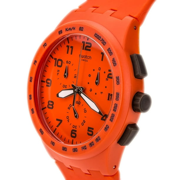 Seducir retroceder Sociable Swatch SUSO400 Unisex Wild Orange Chrono Plastic Silicone Rubber Strap  Watch - Walmart.com