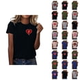 thumbnail image 1 of T-shirt Femme Saint-Valentin 2026 Mode Manches Courtes Col Rond Cœur Graphique, 1 of 4
