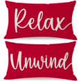 thumbnail image 1 of Fundas de almohada decorativas HERHOME, 30 x 50 cm, color rojo, juego de 2, 1 of 7