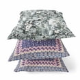 thumbnail image 2 of 18" Gray White Springtime Zippered Suede Throw Pillow, 2 of 3