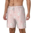 thumbnail image 2 of Balery Cute Bunny Mens Swim Trunks Swim Shorts for Men Quick Dry Inseam Beach Shorts with Compression Liner Pocket-Medium, 2 of 9