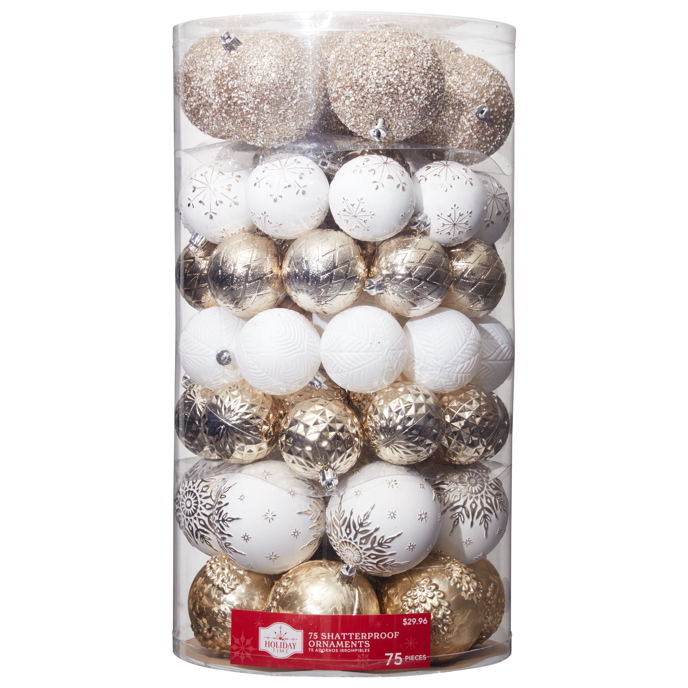 Every Day is Christmas Ornaments, Shatterproof Christmas Tree Ornament Set,  Christmas Balls Decoration 35 Count (2.75/70mm, Gold Iridium)
