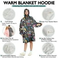 thumbnail image 5 of Wearable Oversized Blanket,Day Of the Dead Halloween Pattern Wearable Blanket Hoodie for Adults,Cozy Hooded Blankets with Super Pockets,Super Warm Fuzzy Pullover for Women & Men, 5 of 6