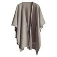 thumbnail image 4 of Womens Large Front Poncho Sweater Wrap Topper Knitted Elegant Shawls Cape for Fall Winter, 4 of 5