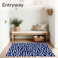 thumbnail image 3 of ODIKA 4'x6' Machine Washable Non-Slip Area Rug, Modern Maze Labyrinth Design Featuring Interlocking Angular Pathways High Traffic Rug, Blue, 534775, 3 of 7