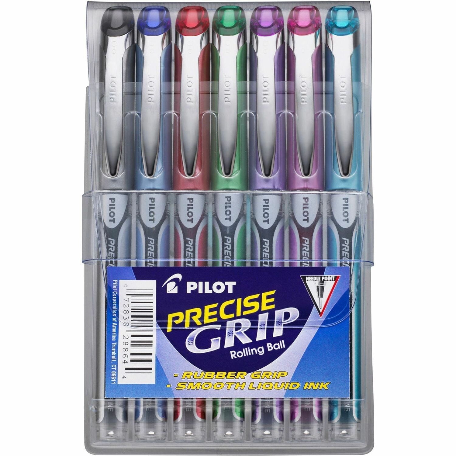 Pilot Precise Grip Capped Rollerball Pens Extra Fine 0.5 mm , Assorted Ink Color, 7 Count