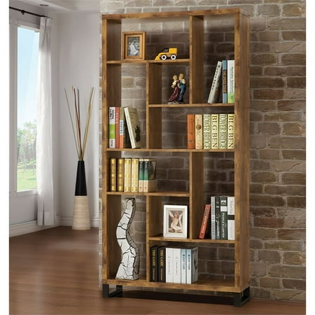Kingfisher Lane Modern Bookcase In Antique Nutmeg And Black
