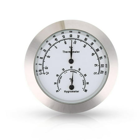 43mm/1.7" Musical Instruments Measuring Tool Guitar Hygrometer Thermometer - Silver