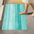 thumbnail image 2 of Luxury Bathroom Rug Set 2 PCS, Teal Turquoise Green Painted Wood Soft Absorbent Bath Rug and U-Shaped Toilet Rug, Non-Slip Bath Carpet Bath Mats for Bathroom, 17.3"x13.4"+23.6"x15.7", 2 of 4