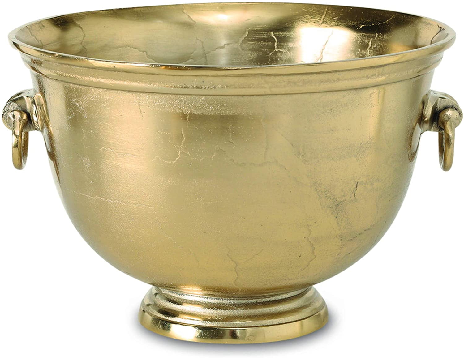 Oversized Luxury Champagne Bucket With Old World Panache, Gold, Hand Cast Aluminum, 17.75 Inches