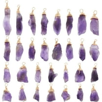 30Pcs Quartz Stones Pendant Natural Crystal Point Chakra Reiki Pendants Raw Rough Crystal Stone Set Hole: 3mm