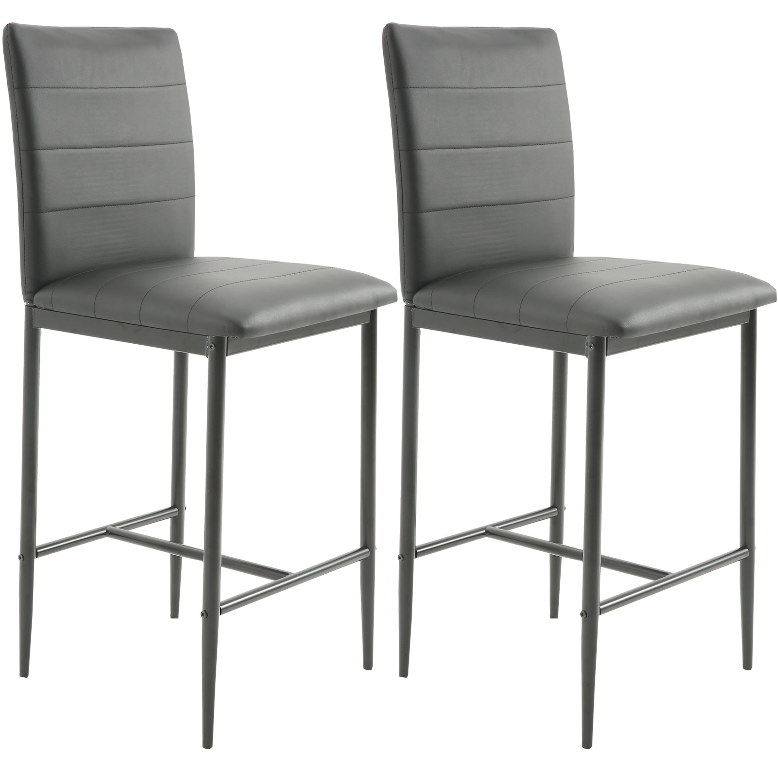 Boowill Counter Height Stools Set of 2 Modern PU Leather Bar Stools Barstools for Kitchen