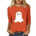 thumbnail image 2 of Jsaierl Womens Halloween Shirts Plus Size Pumpkin Ghost Graphic Tees Trendy Round Neck T-shirt 3/4 Sleeve Tunic Blouse Tops Halloween Costumes, 2 of 5