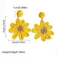 thumbnail image 2 of New dopamine yellow flower earrings female holiday style sweet alloy earrings, 2 of 3