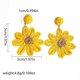 thumbnail image 2 of New dopamine yellow flower earrings female holiday style sweet alloy earrings, 2 of 3