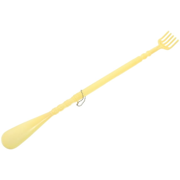 MLINS Hollow Shoe Horn with Long Handle for Easy Use at Home Beige PP Material Lightweight and Durable 14.5 inches