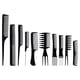 thumbnail image 2 of Pack de 10 peines para estilistas | Peines de peluquería para hombres, mujeres, niños | Corte y desenredado multifuncional | Fibra de carbono resistente al calor | Tamaños de 6 a 9 pulgadas | Negro, 2 of 8