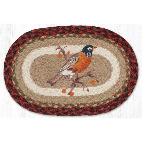 Earth Rug 81-417R 10 x 15 in. MSP-417 Robin Printed Oval Swatch Rug