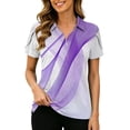 thumbnail image 2 of BXJX Womens Cotton Polo Shirts, Sports Collared V Neck Short Sleeve Summer Tops Multicolor Size 2XL, 2 of 7