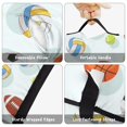 thumbnail image 6 of Football and Basketball White Pattern Teens Toddler Nap Mat with Pillow, Sleeping Mat Bag for Preschool Daycare 51"x22", 6 of 6