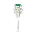 thumbnail image 3 of Angara Natural 1.2 Ct. Emerald with Diamond Three Stone Ring in 14K White & Yellow Gold for Women (Ring Size: 3), 3 of 10