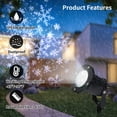 thumbnail image 3 of Christmas Snowfall Projector Lights Outdoor, Snowflake Projector Lights, Waterproof Snowfall Dynamic Snow Effect Decorative Lighting for Christmas Xmas, 3 of 7