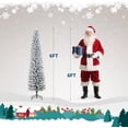 thumbnail image 2 of Senfot 6ft Flocked Pencil Christmas Tree,Pre-lit Slim Frosted Artificial Tree, Space Saving Xmas Tree Holiday Decoration for Home, Full Prelighted Warm White LED Lights, Easy Assembly,Foldable Base, 2 of 7