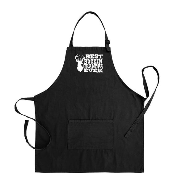 ThisWear Father's Day Gift for Grandpa Best Buckin Grandpa Ever Two Pocket Apron Black
