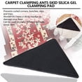 thumbnail image 3 of Newly Upgraded Version 4 pcs Eco-Friendly Pliers Ruggies Carpet Carpet Mat Non Slip Grip Pad Corners Anti Skid Washable Reusable Silicon Grip Pads Black, 3 of 8