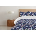 thumbnail image 4 of Ambesonne Tropical Down Alternative Quilt Comforter, Watercolor Cranes Flowers, Twin, Dark Coral and Petrol Blue, 4 of 5