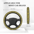 thumbnail image 5 of Daiia Sunflowers On Black And White Stripes Steering Wheel Cover Auto Steering Wheel Covers Breathable Anti-Slip Steering Wheels Car Interior Decor Accessories for Men Women Universal 15 Inch, 5 of 8