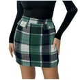 thumbnail image 6 of AUNVITO Women's Plaid Print Skirt High Waist Bodycon with Button and Zipper Detail Casual and Trendy Style, 6 of 6