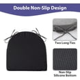 thumbnail image 4 of Chair Cushions for Dining Chairs with Ties and Removable Cover, Dining Kitchen Chair Pads with Non-Slip Bottom, High-Resilience Indoor Seat Cushions, 16'' x 16'' x 2'', Set of 4, Dark Grey, 4 of 14