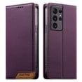 thumbnail image 1 of Funda Tipo Cartera de Cuero Sintético para Samsung Galaxy S21 Ultra Bloqueo RFID, con Ranuras para Tarjetas y Bolsillo para Efectivo, Cierre Magnético Fuerte Morado, 1 of 6