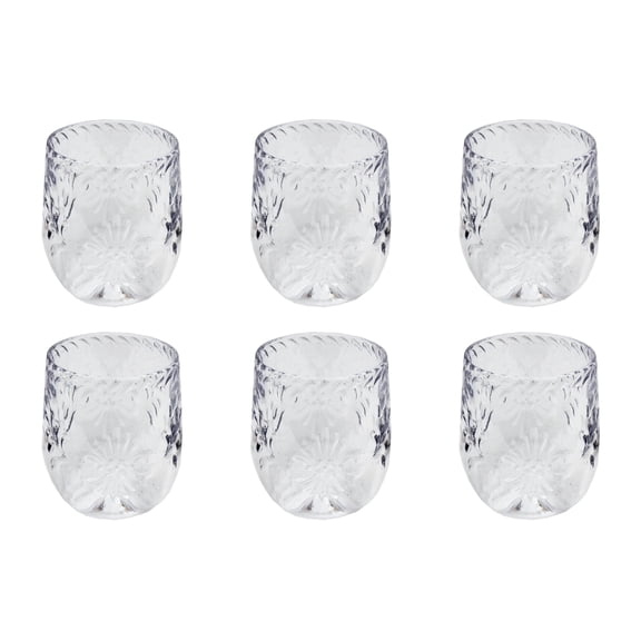 Talavera Acrylic Stemless Wine Glass - Clear - 13.3 oz - Set of 6