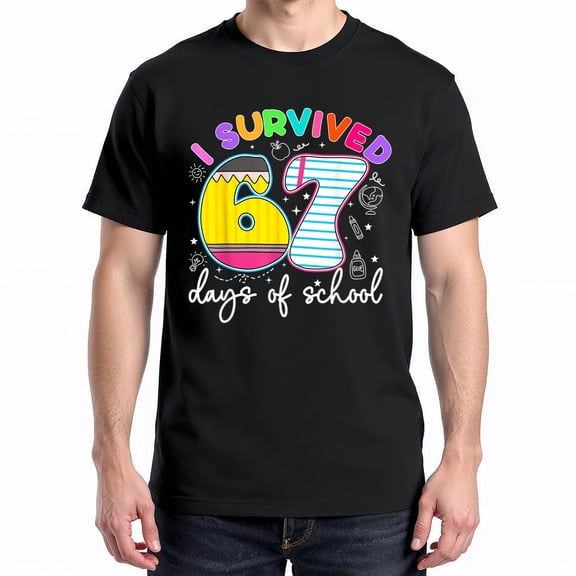 I Survived 67 Days Of School Meme T-Shirt – Humor School Theme – Teacher and Student Wear