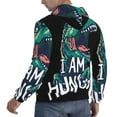 thumbnail image 6 of Wukai Hungry Tyrannosaurus Print Men Hoodies Fleece Sweatshirts Long Sleeve Sweaters Pullover Fall Outfits Winter Clothes-4X-Large, 6 of 7
