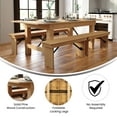 thumbnail image 3 of Flash Furniture Hercules 7' x 40" Rectangular Antique Rustic Light Natural Solid Pine Folding Farm Table, 3 of 11